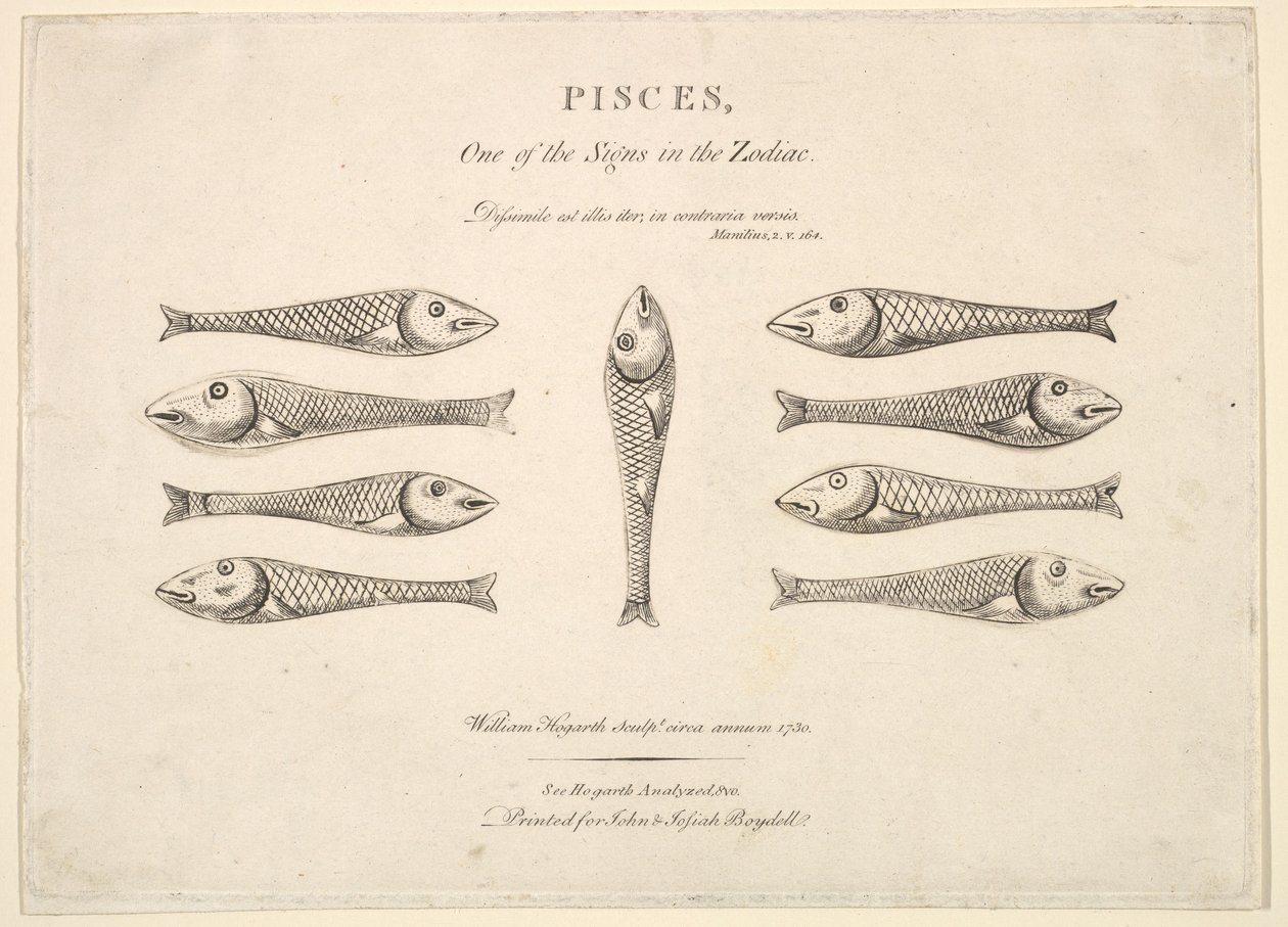 Piscis: El Cuadril de Peces de Hogarth, ca. 1730. de Unbekannt