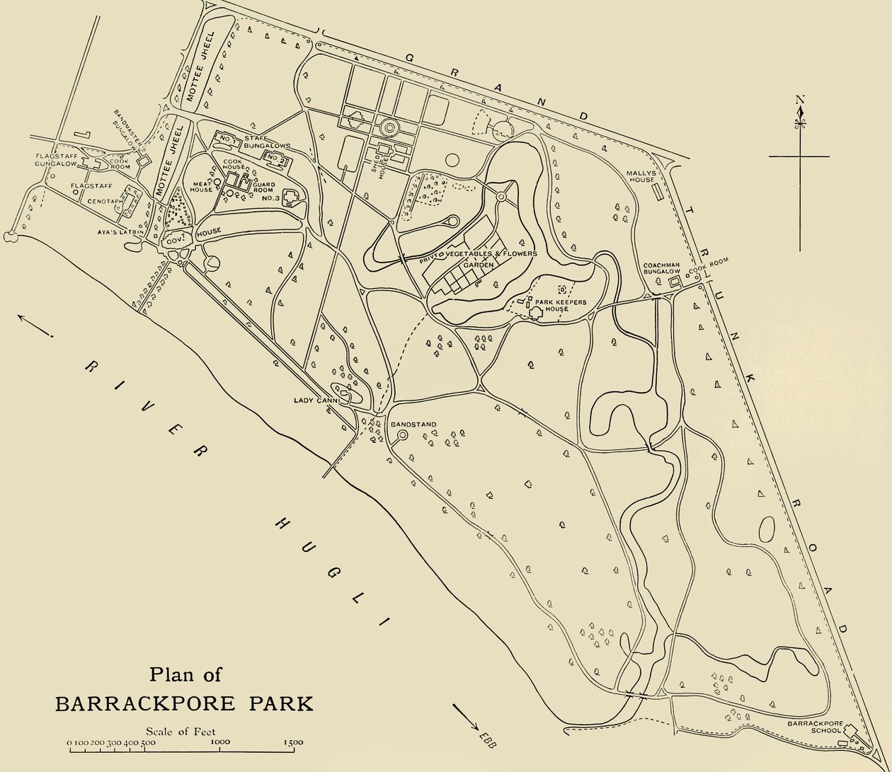 Plano del Parque Barrackpore, 1925 de Unbekannt