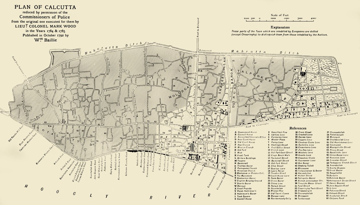 Plano de Calcuta, 1925 de Unbekannt