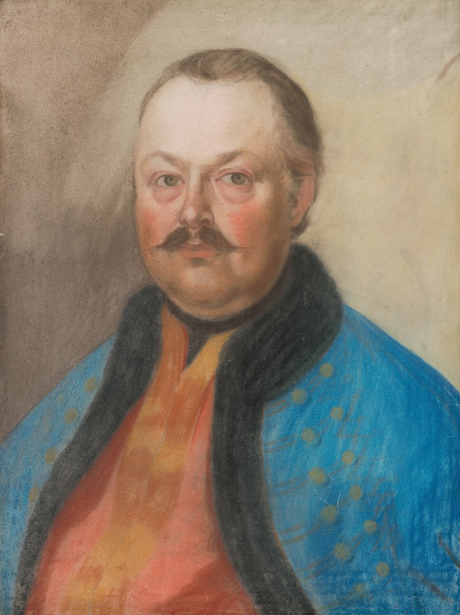 Retrato de un terrateniente con bigote en miniatura de Unbekannt