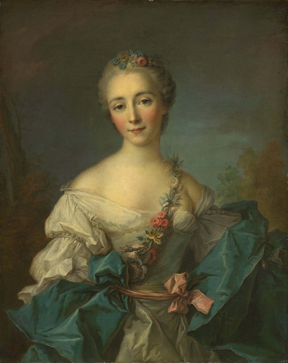 Retrato de una joven, 1750-1760 de Unbekannt