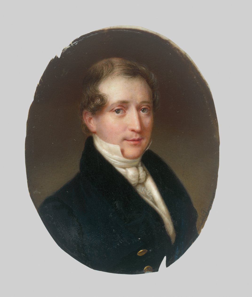 Retrato de hombre con chaqueta azul de Unbekannt