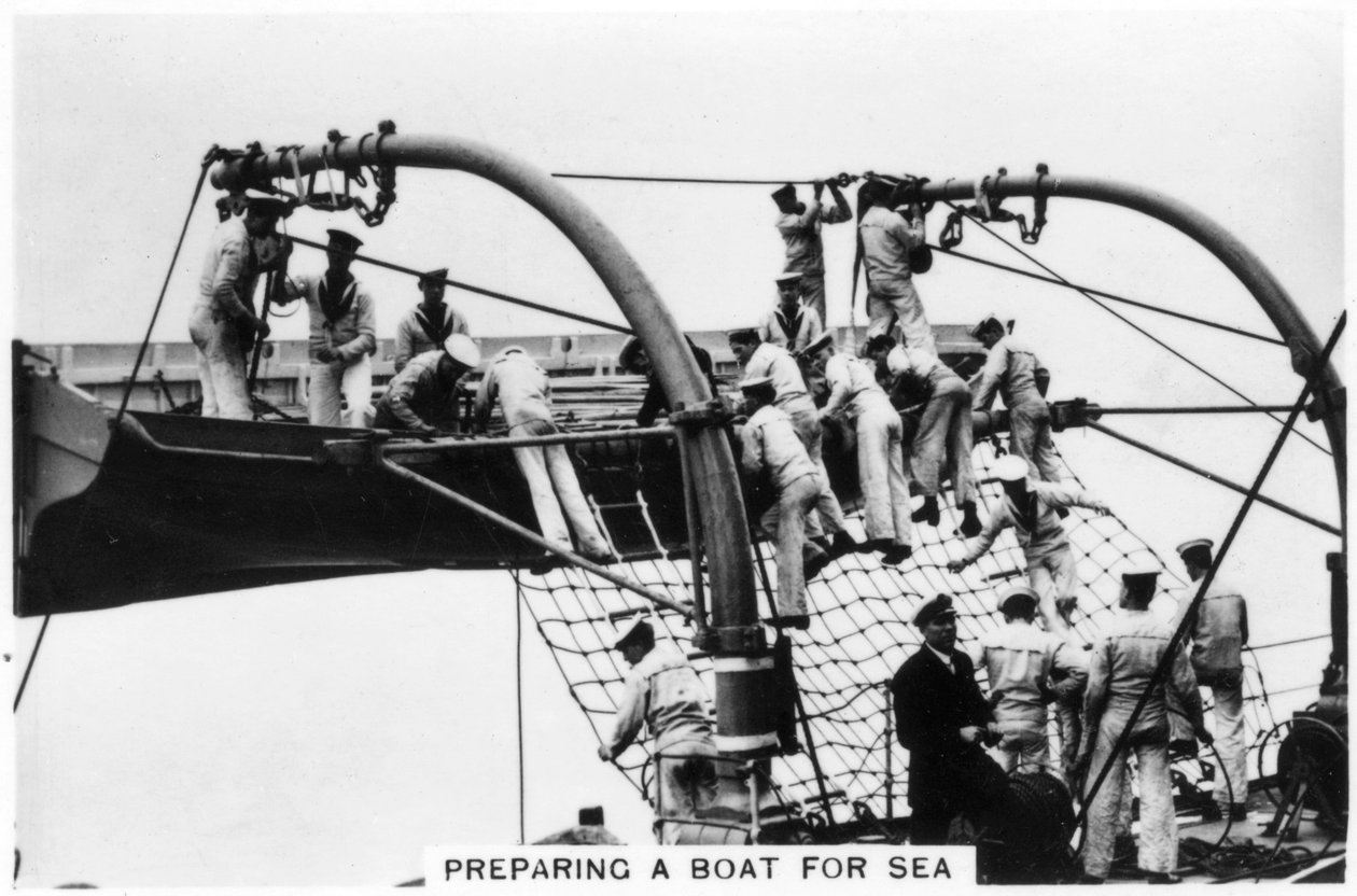 Preparando un barco para el mar, 1937 de Unbekannt