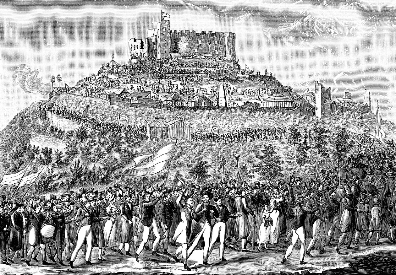 Procesión al Castillo de Hambach el 27 de mayo de 1832 de Unbekannt