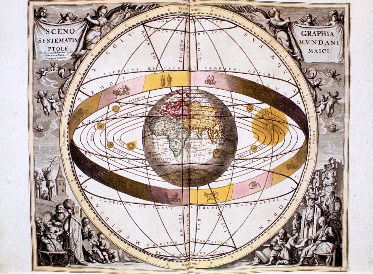 Sistema geocéntrico ptolemaico del Universo, 1708 de Unbekannt