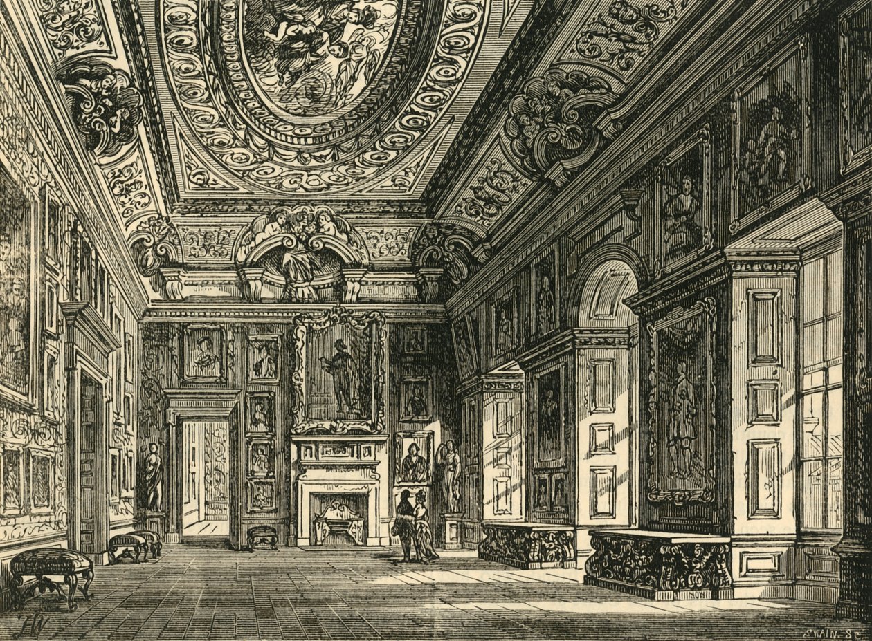 Sala de dibujo de la Reina Carolina, Palacio de Kensington, c. 1876 de Unbekannt