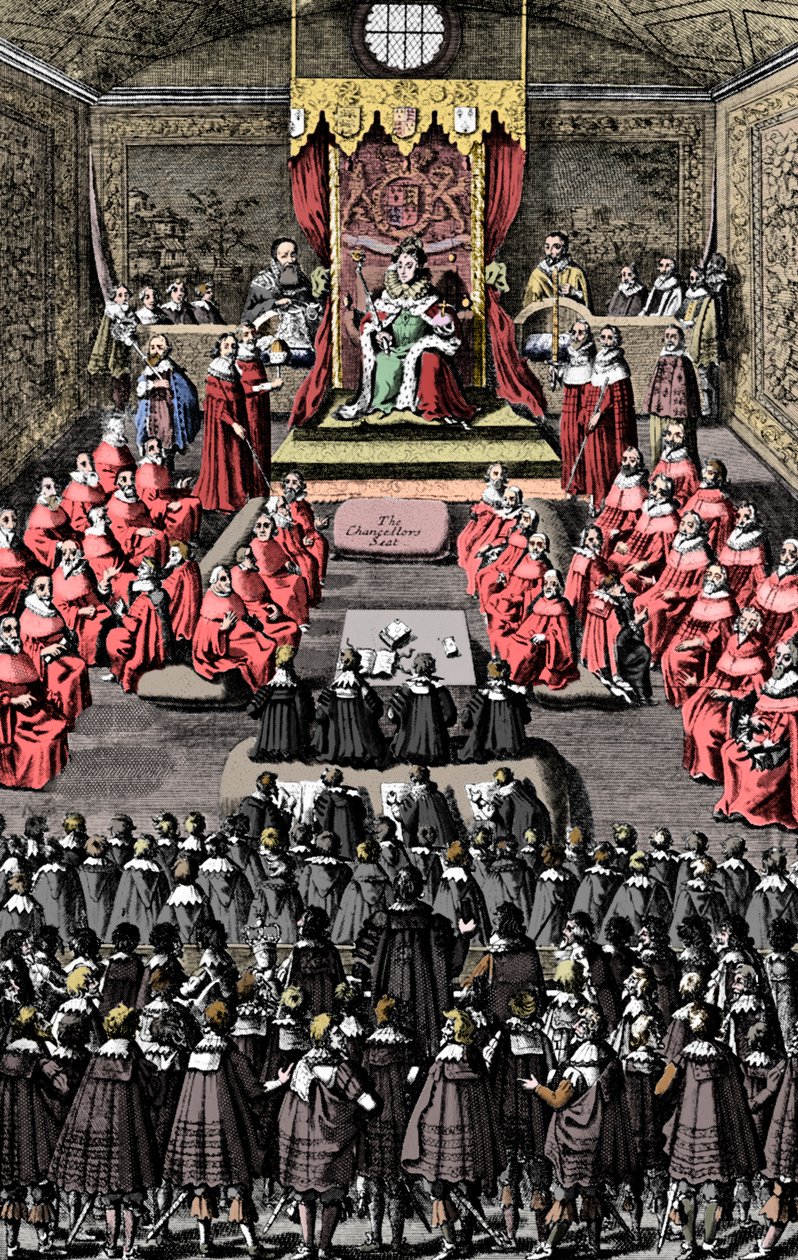 La Reina Isabel I en el Parlamento, siglo XVI, c1902-1905 de Unbekannt
