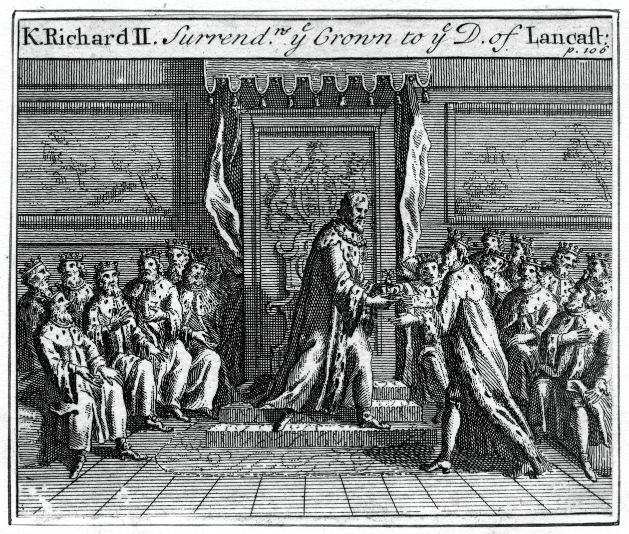 Ricardo II de Inglaterra entrega su corona, 1399 de Unbekannt