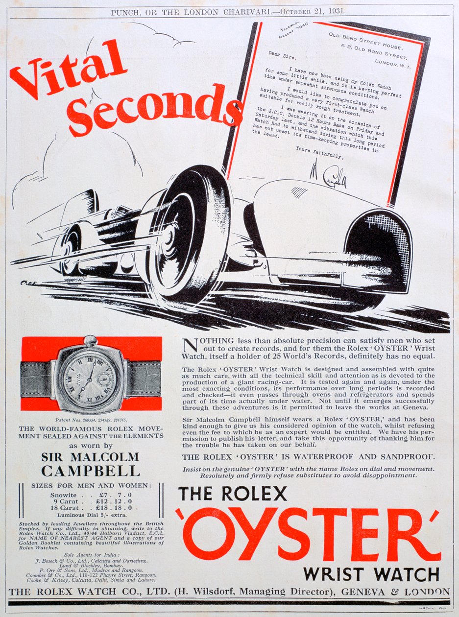 Anuncio de reloj de pulsera Rolex Oyster, 1931 de Unbekannt
