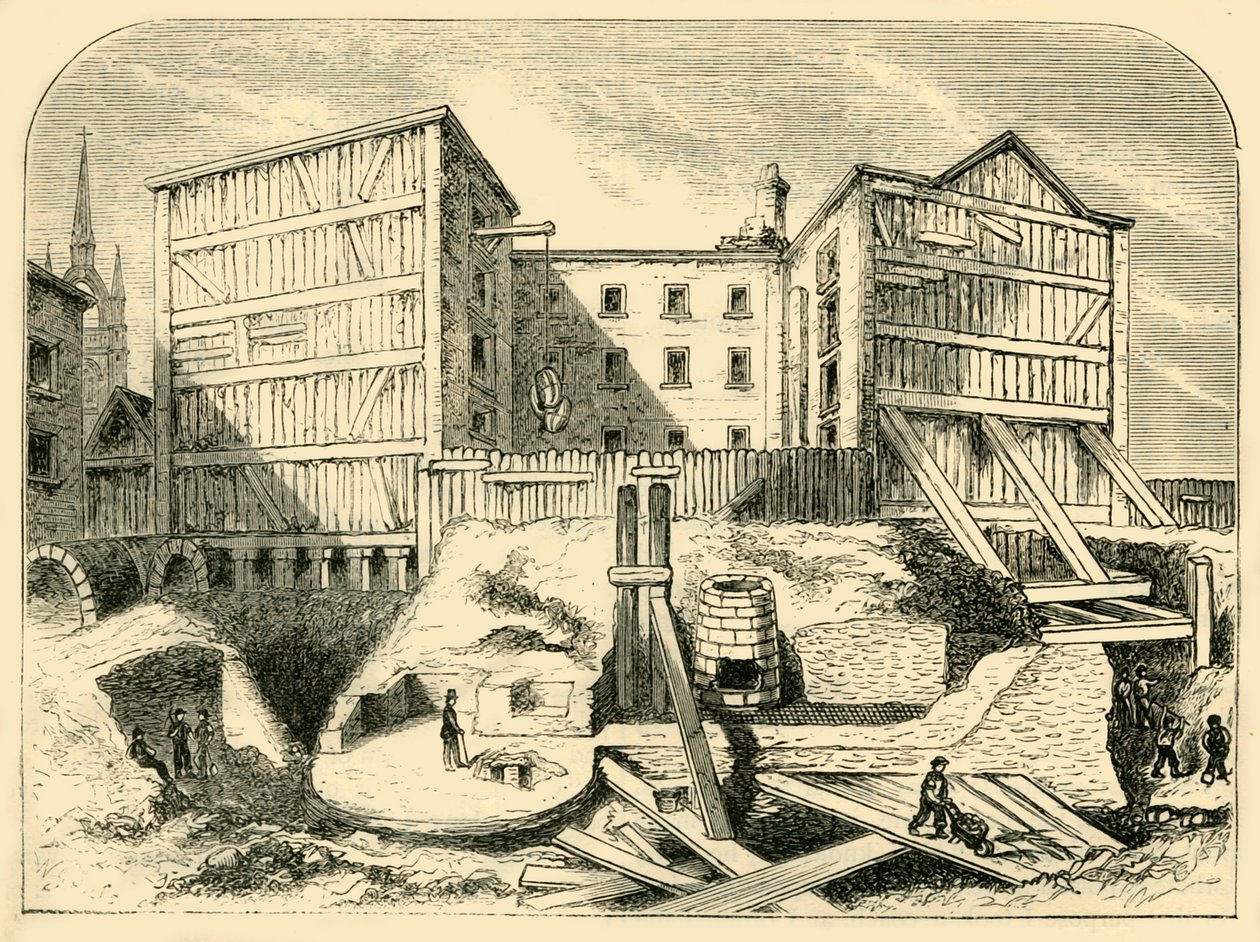 Restos romanos encontrados en Billingsgate, c1872 de Unbekannt