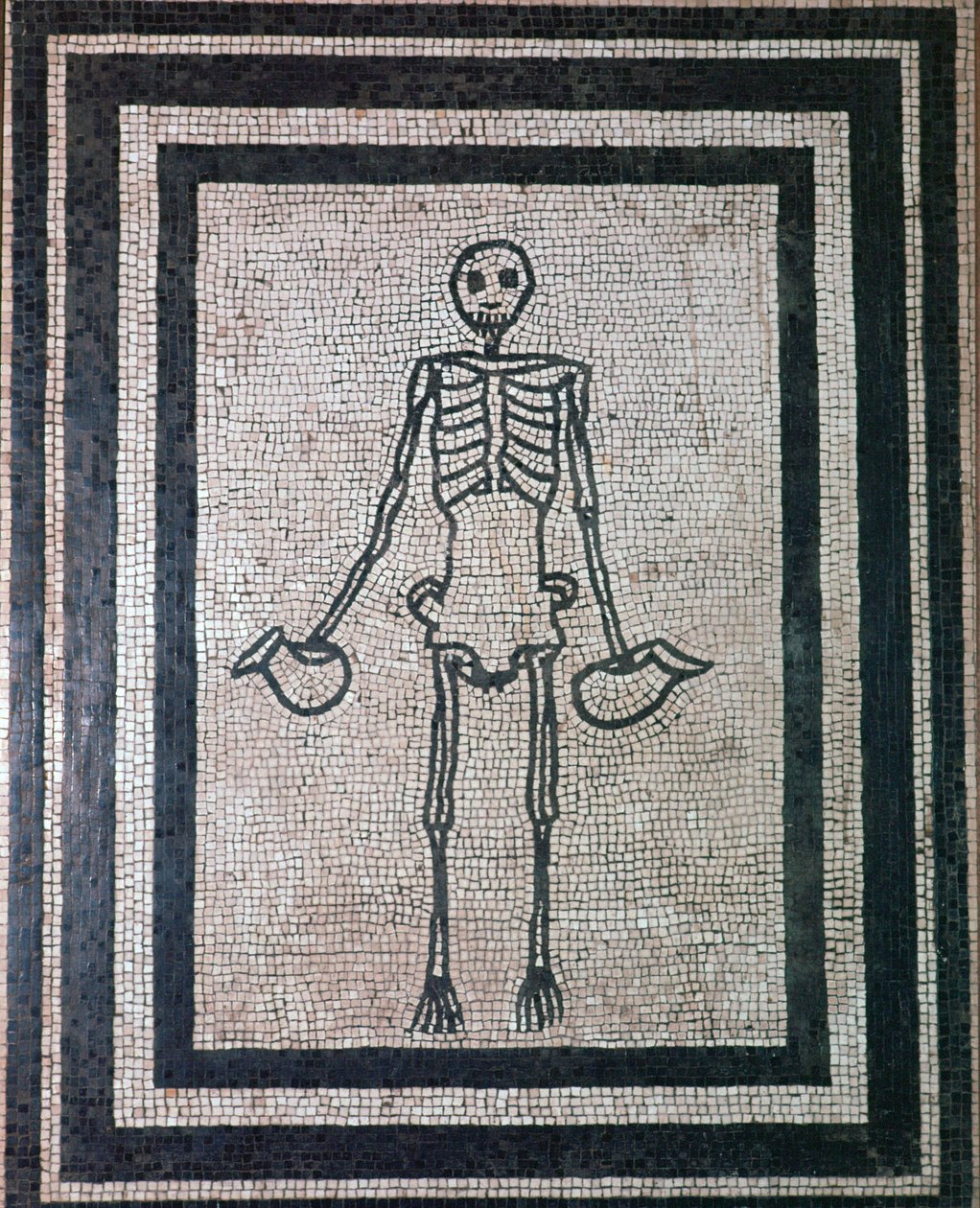 Mosaico romano de un esqueleto, siglo I de Unbekannt