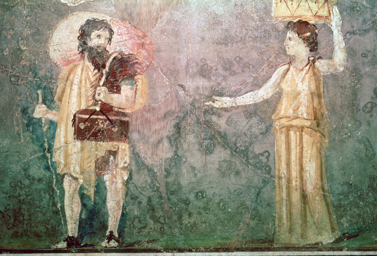 Pintura mural romana de sirvientes, siglo I a.C. de Unbekannt