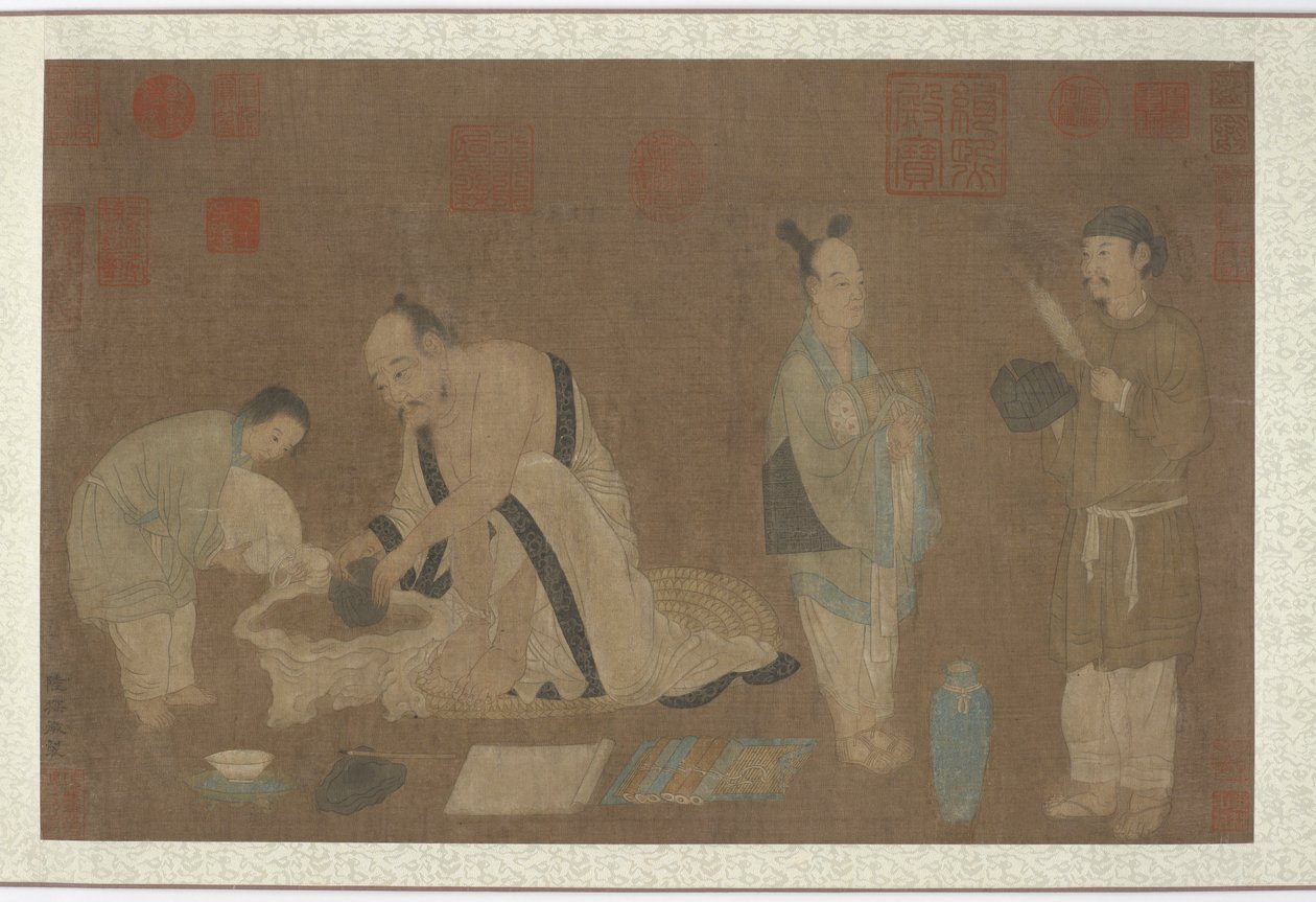Erudito y asistentes, dinastía Ming, 1368-1644 de Unbekannt