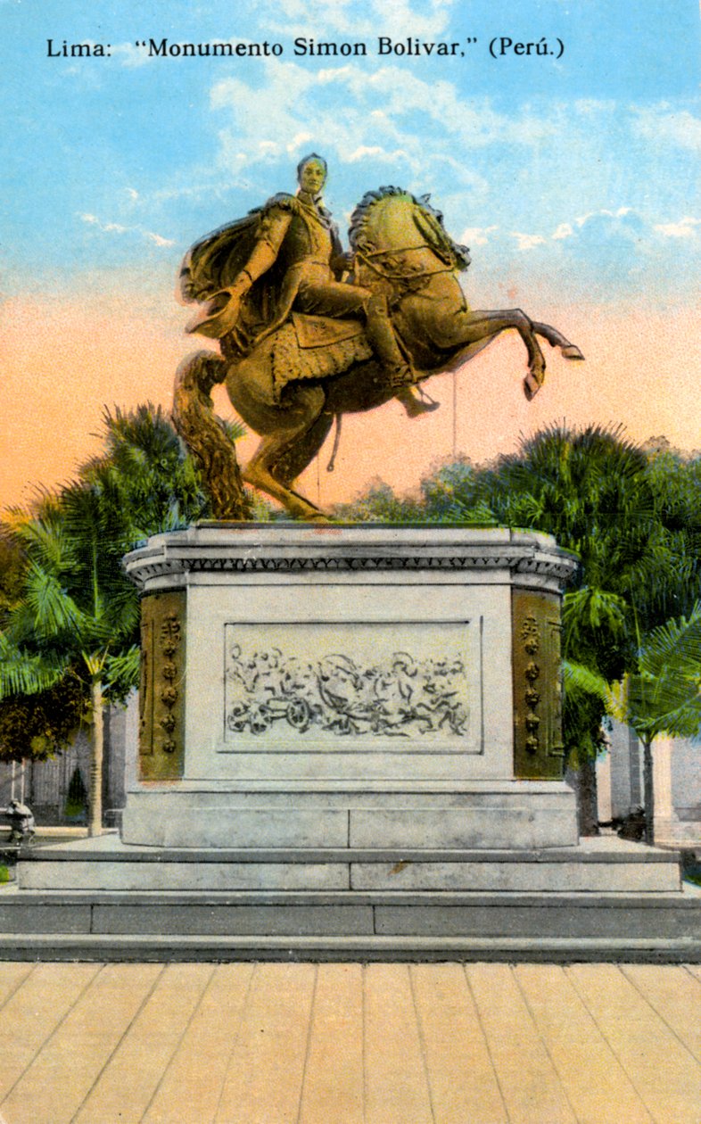 Monumento a Simón Bolívar, Lima, Perú, principios del siglo XX de Unbekannt