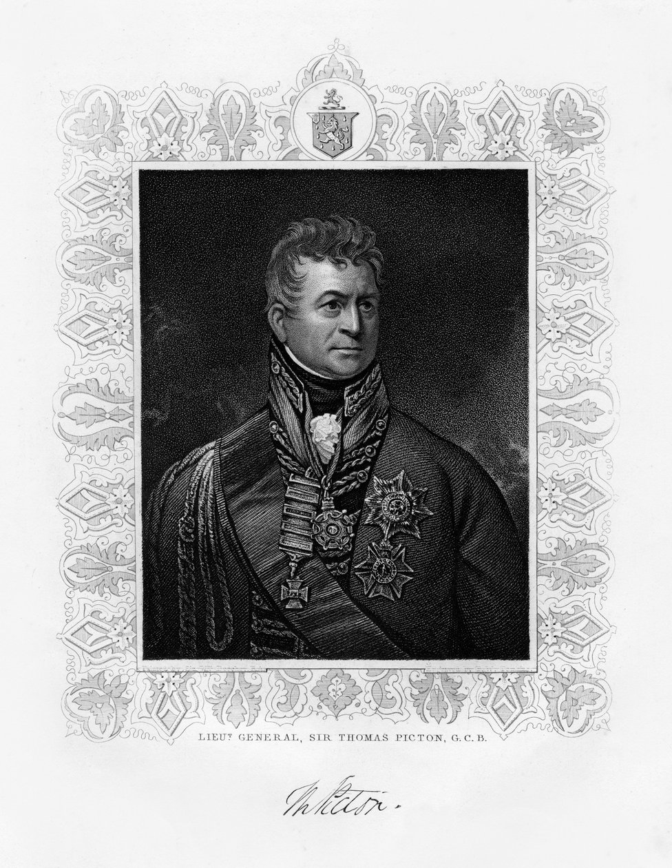 Sir Thomas Picton, líder militar británico, siglo XIX de Unbekannt