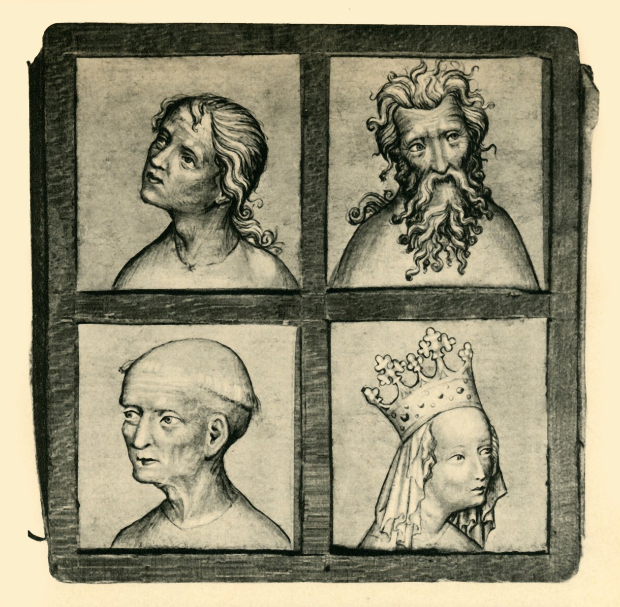 Bocetos de cabezas, principios del siglo XV, 1943 de Unbekannt
