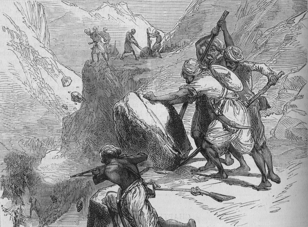 Escaramuza en un paso de montaña, c. 1880 de Unbekannt