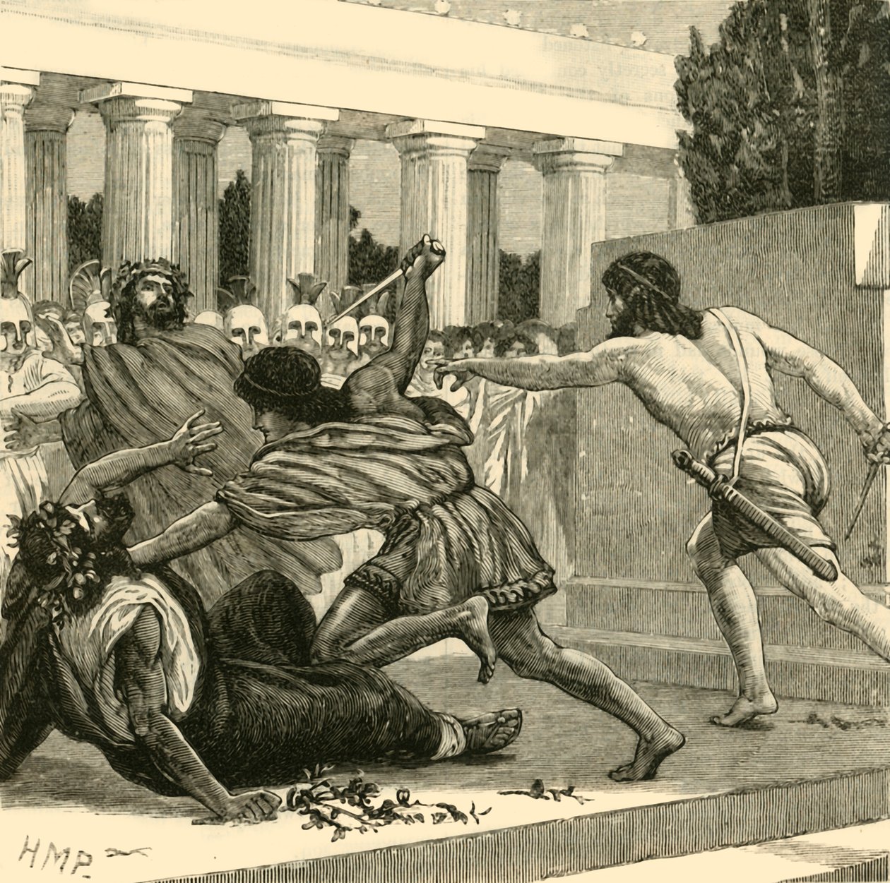 La matanza de los Pisistrátidas, 1890 de Unbekannt