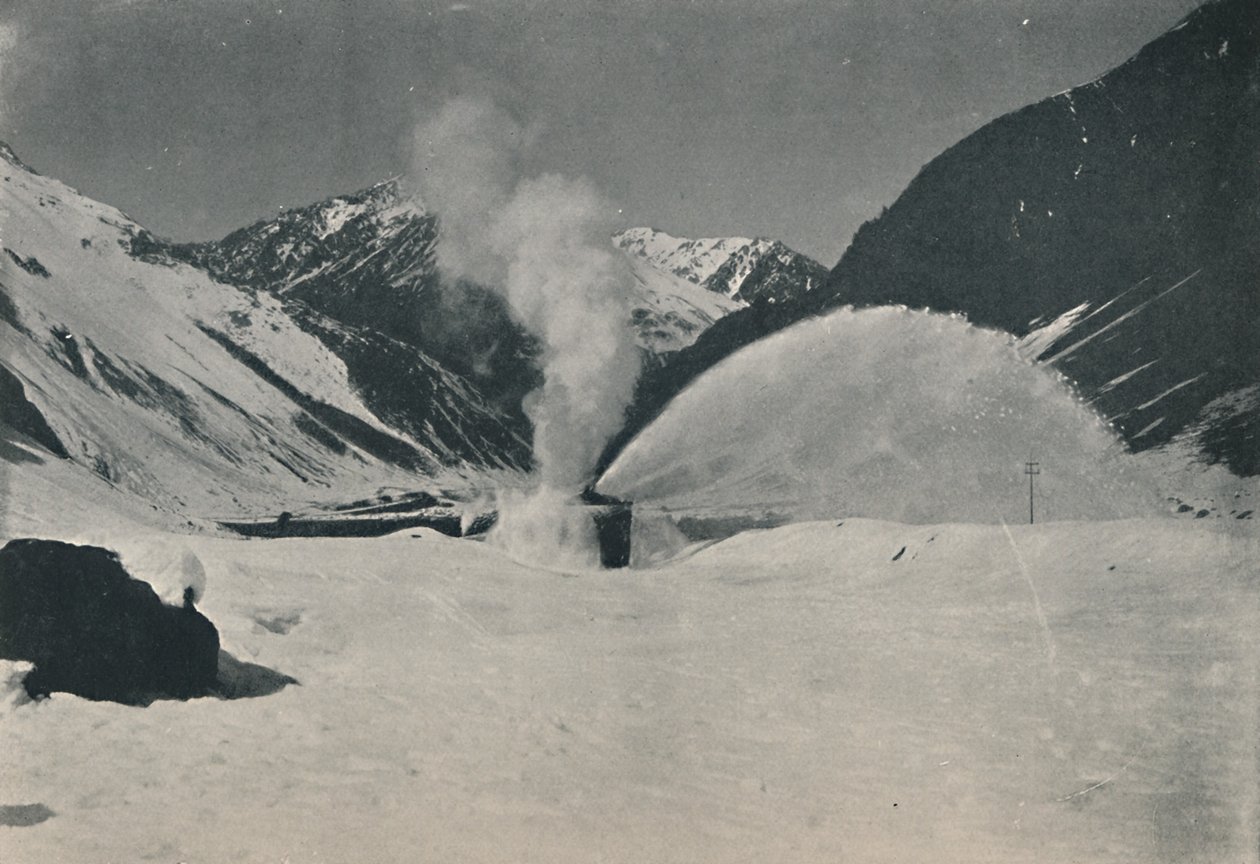 Quitanieves trabajando entre los Andes, 1916 de Unbekannt