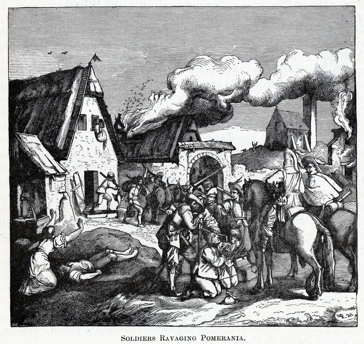 Soldados devastando Pomerania, 1882 de Unbekannt