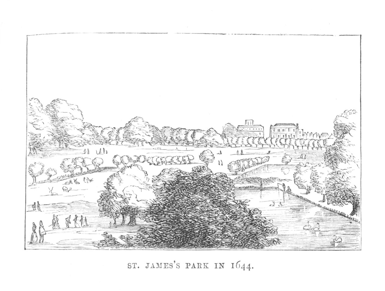 Parque St. James en 1644, c1870 de Unbekannt