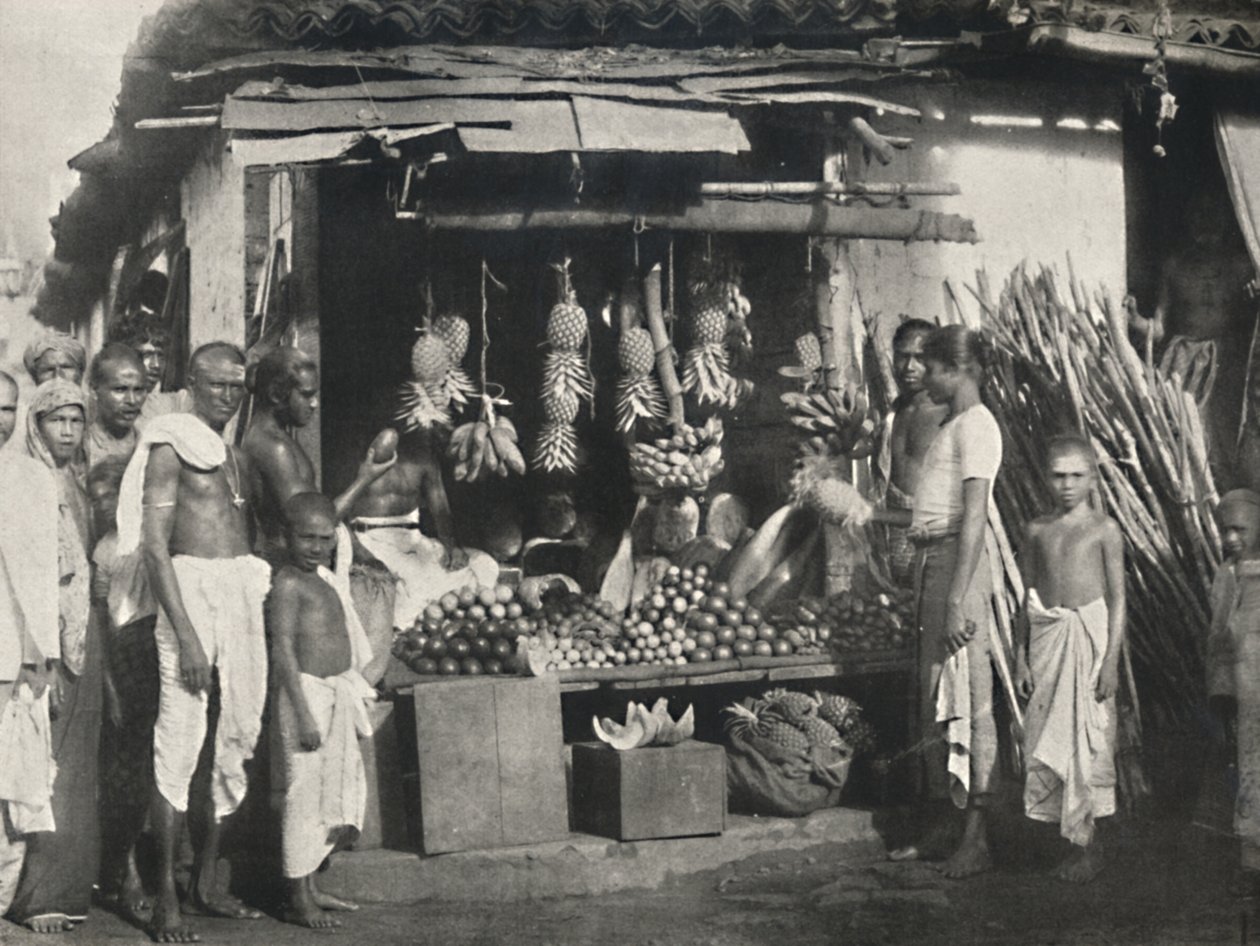 Puesto de un vendedor de frutas en Colombo, 1926 de Unbekannt
