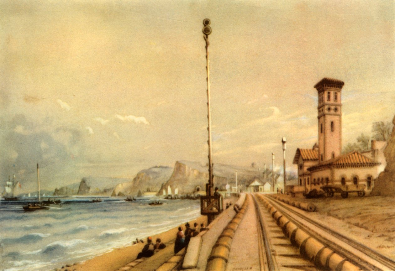 El ferrocarril atmosférico en Dawlish de Unbekannt