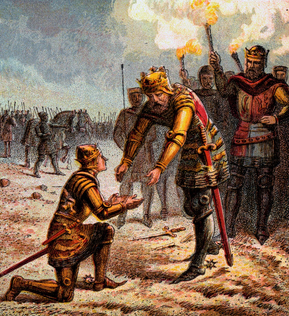 El Príncipe Negro en Crecy, 1346, c. 1850 de Unbekannt