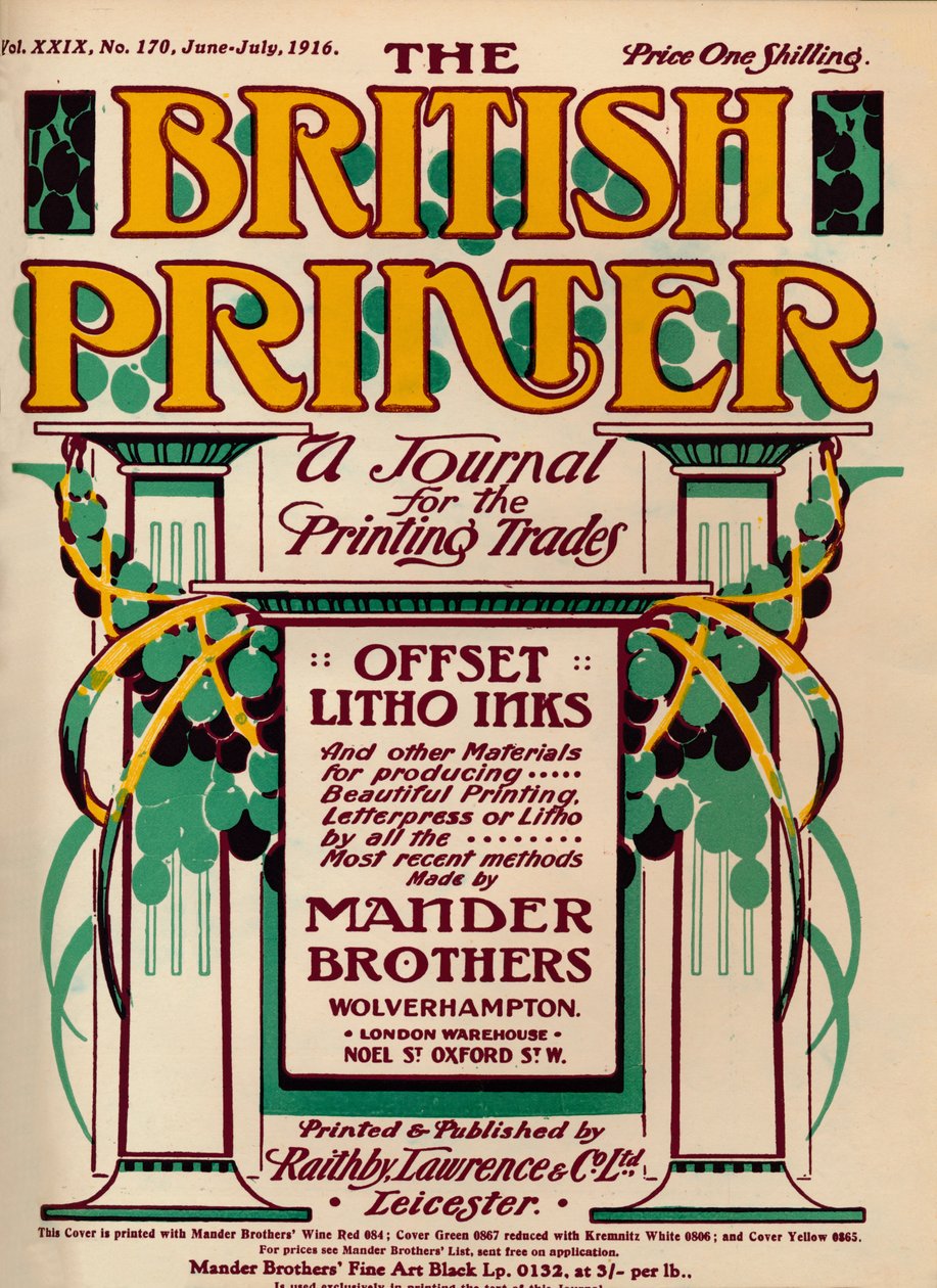 El impresor británico - anuncio, 1916 de Unbekannt