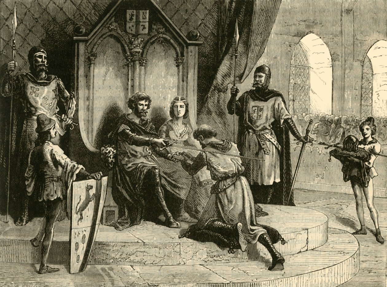 La Ceremonia del Servicio Feudal, siglos IX-X, 1890 de Unbekannt