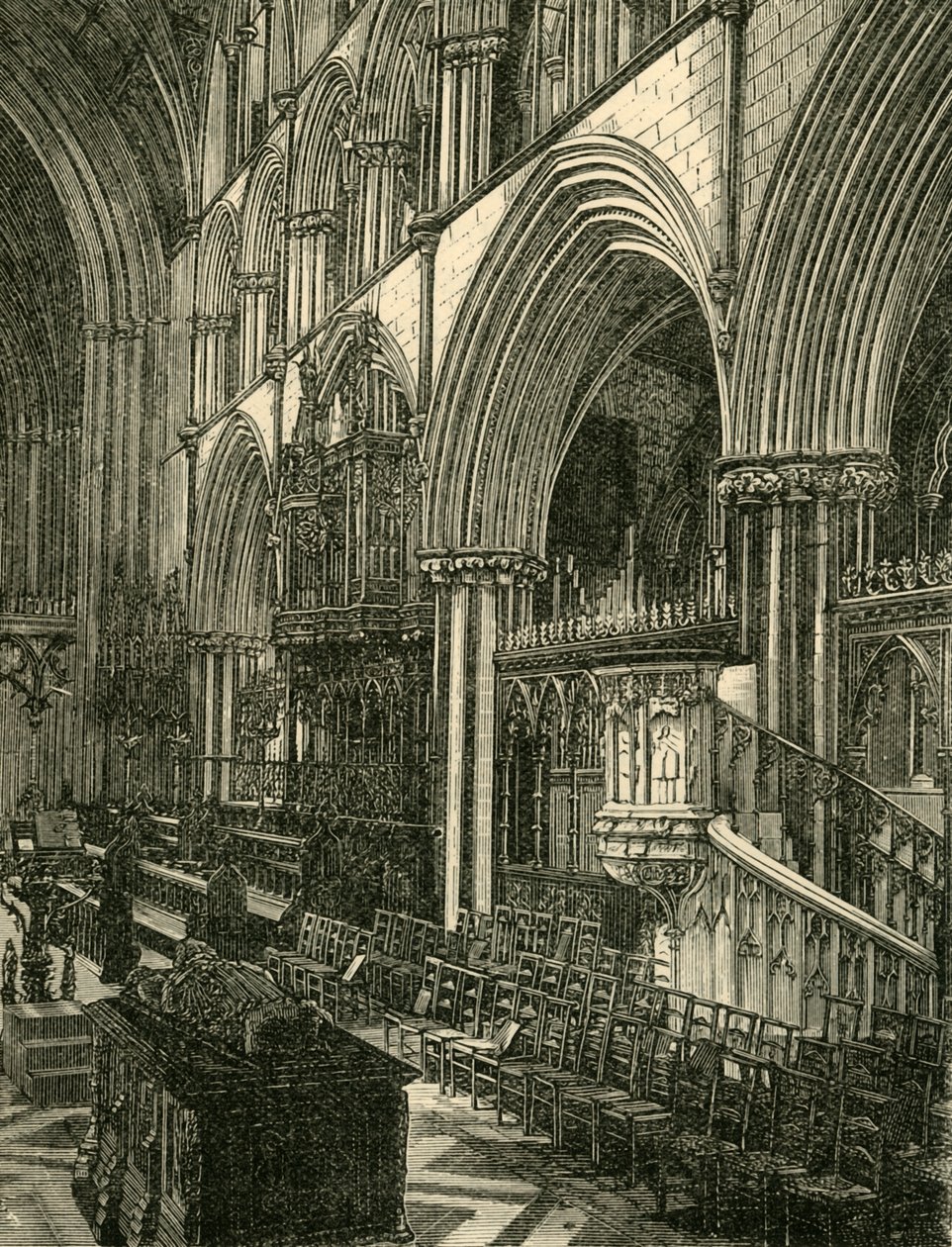 El Coro de la Catedral de Worcester, 1898 de Unbekannt