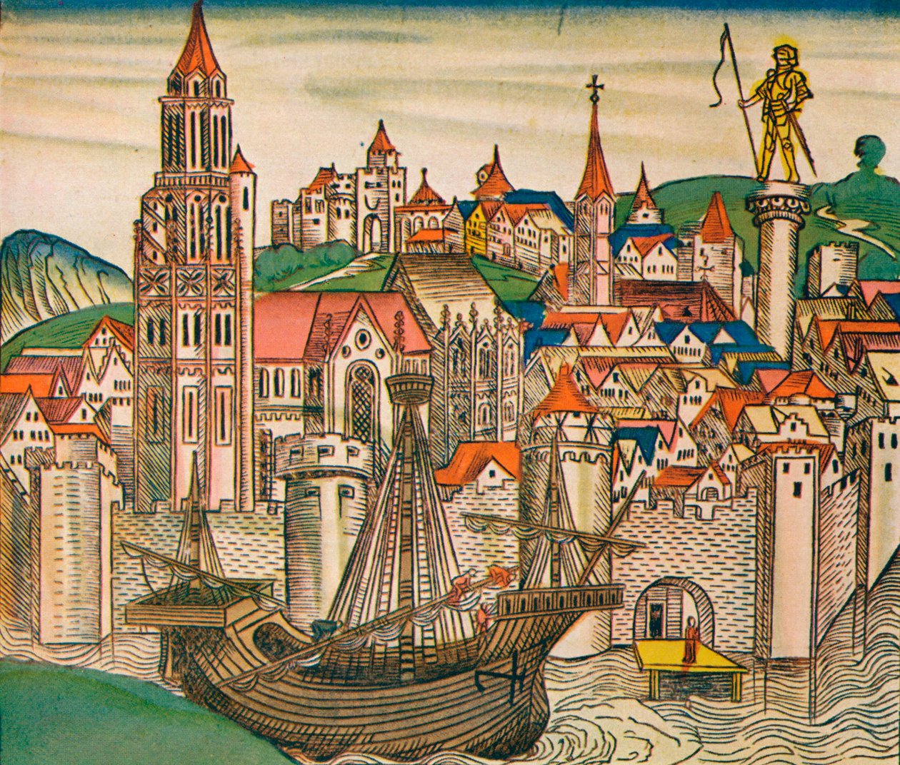 La Ciudad de Treviso con una Carraca, 1493 de Unbekannt