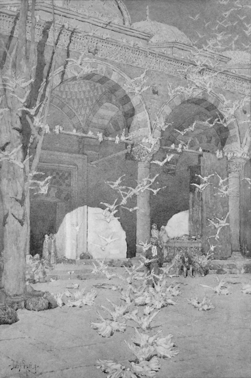 El patio de la Mezquita de las Palomas, 1913 de Unbekannt