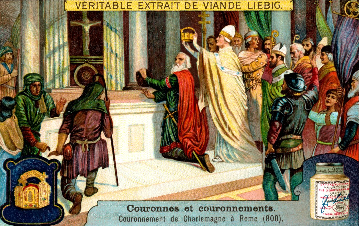 La coronación de Carlomagno en Roma 800, c. 1900 de Unbekannt