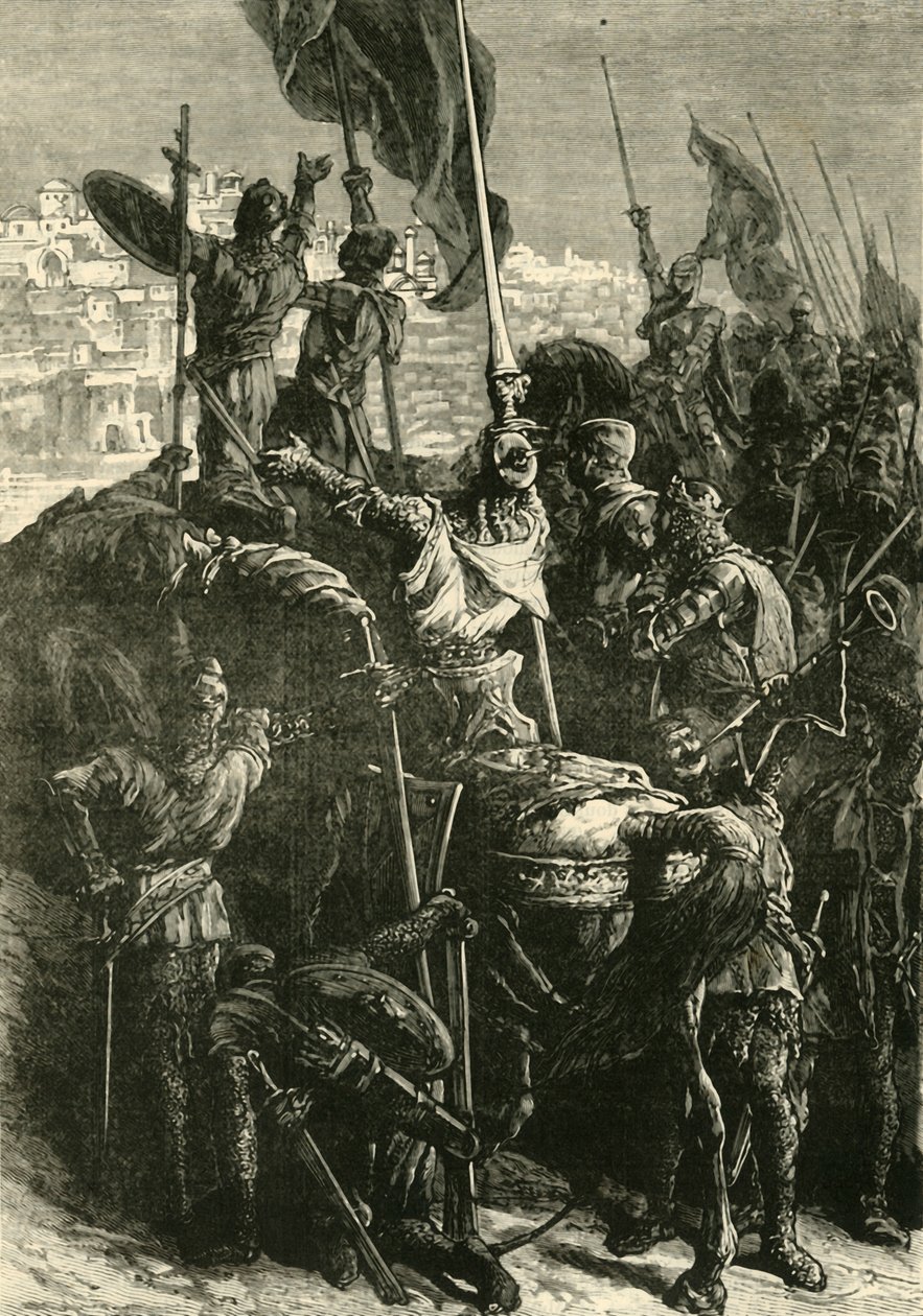 Los cruzados ante Jerusalén, 1099, 1890 de Unbekannt
