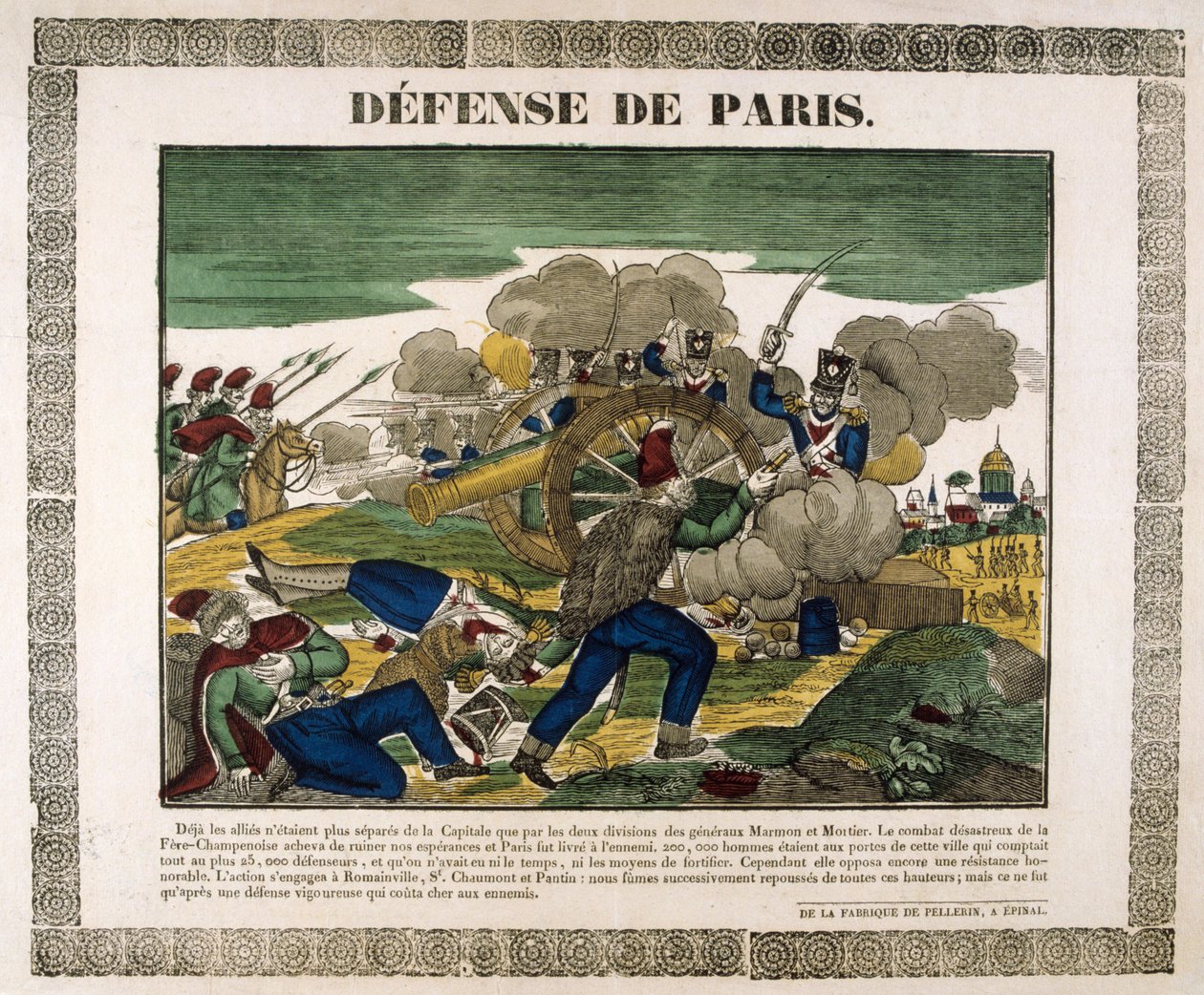 La defensa de París, 1814, siglo XIX de Unbekannt