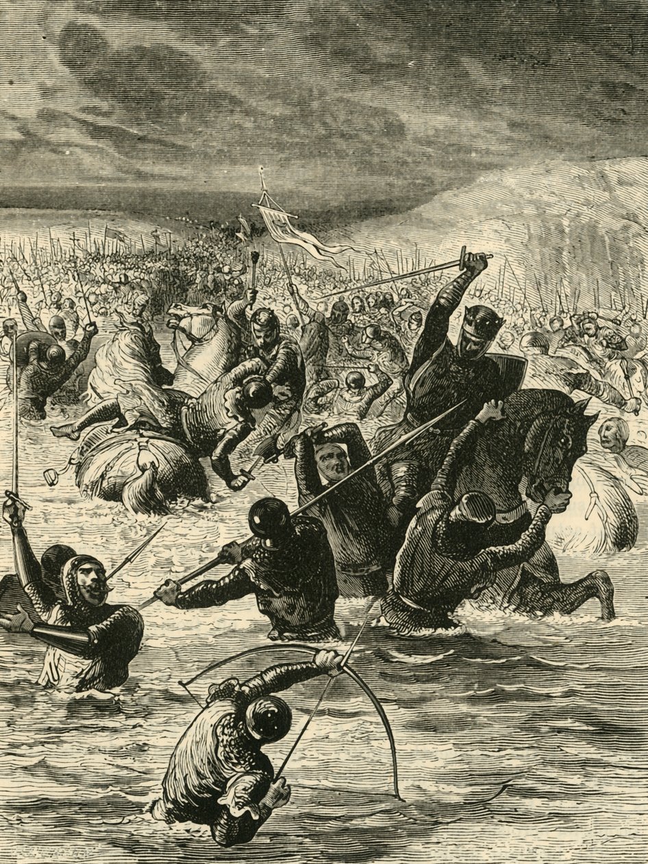Los ingleses pasando el Somme, 1346, 1890 de Unbekannt