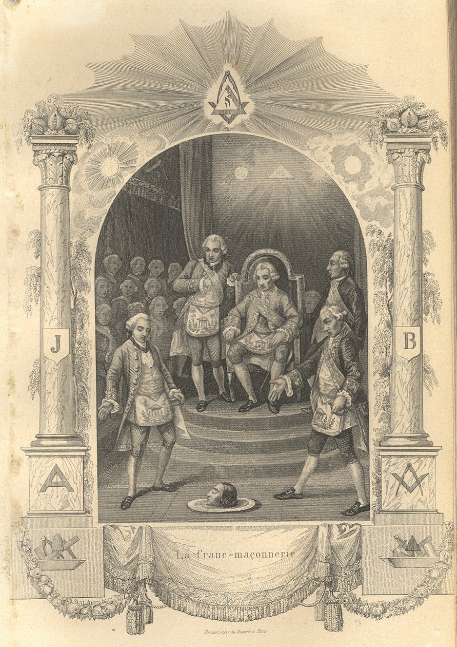 Ceremonia de los francmasones franceses, 1844 de Unbekannt