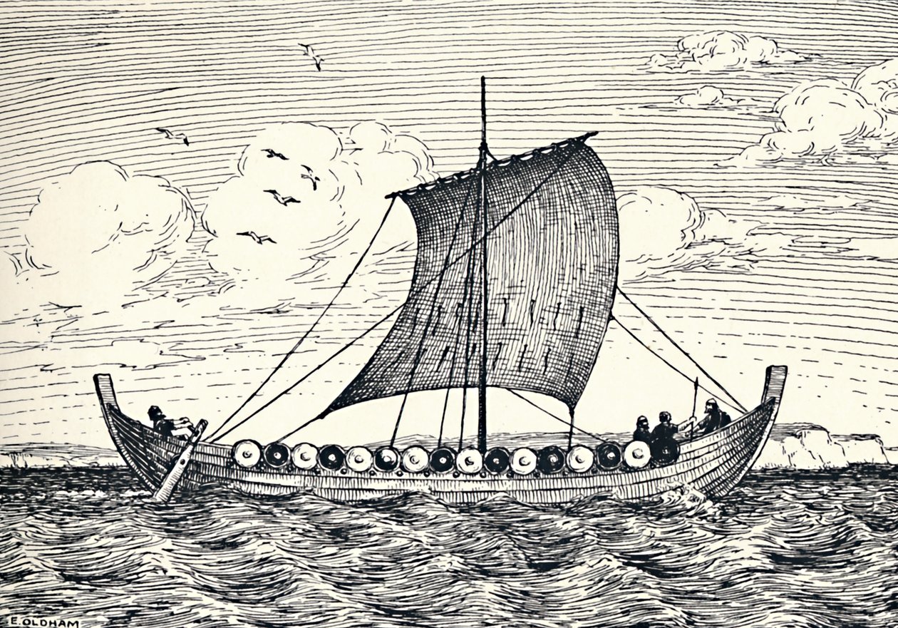 El barco Gokstad - Una reconstrucción, 1935 de Unbekannt