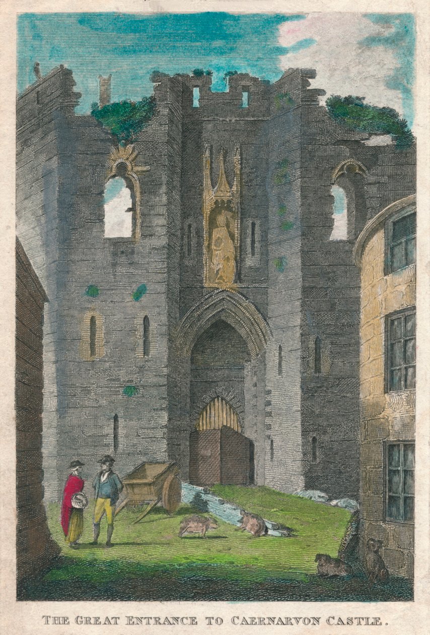 La Gran Entrada al Castillo de Caernarvon, 1808 de Unbekannt
