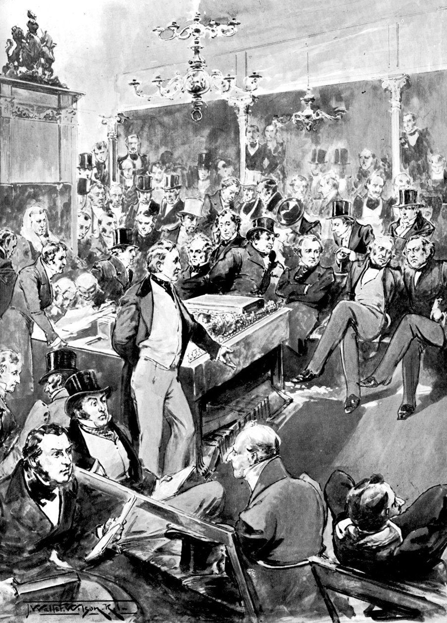 La Cámara de los Comunes en 1846, c. 1905 de Unbekannt