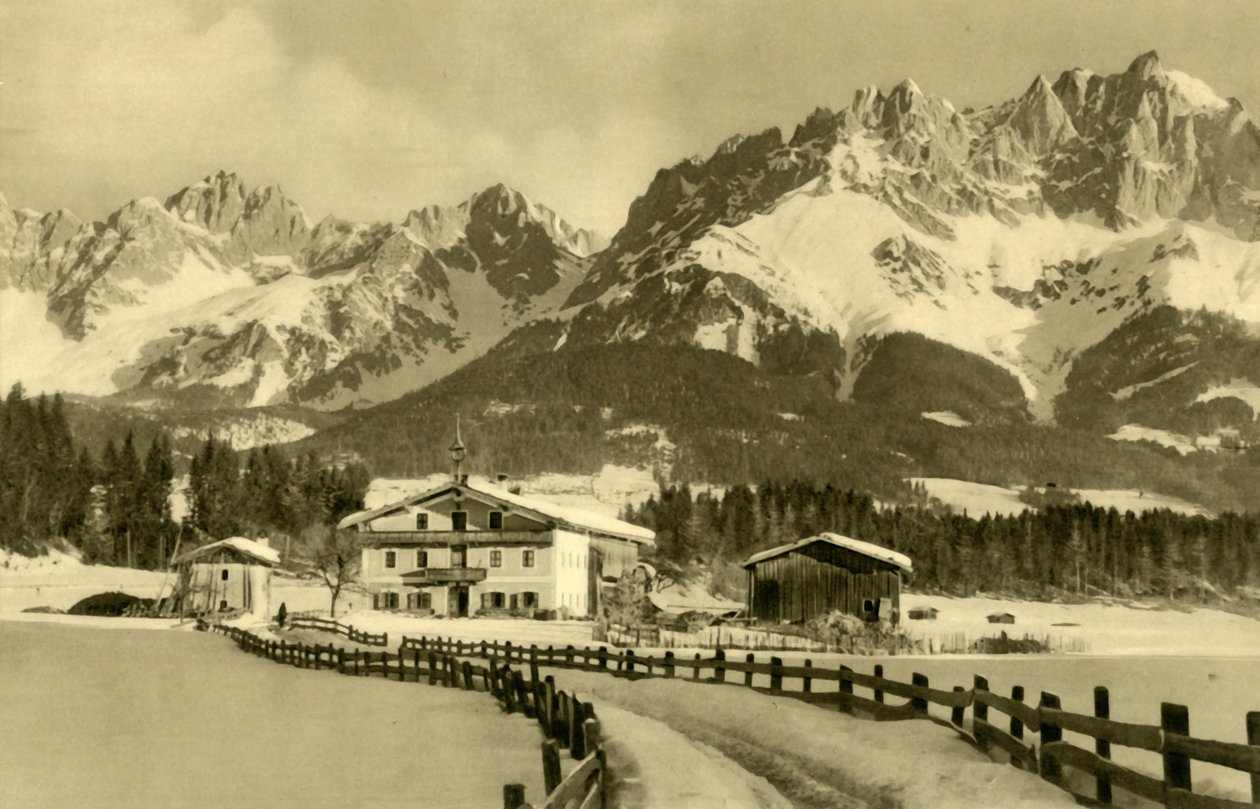 Las Montañas del Kaiser, Oberndorf, Tirol, Austria, c1935 de Unbekannt