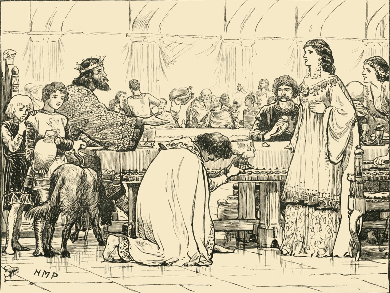 El Último Banquete de Alboin, c. 570 d.C., 1890 de Unbekannt