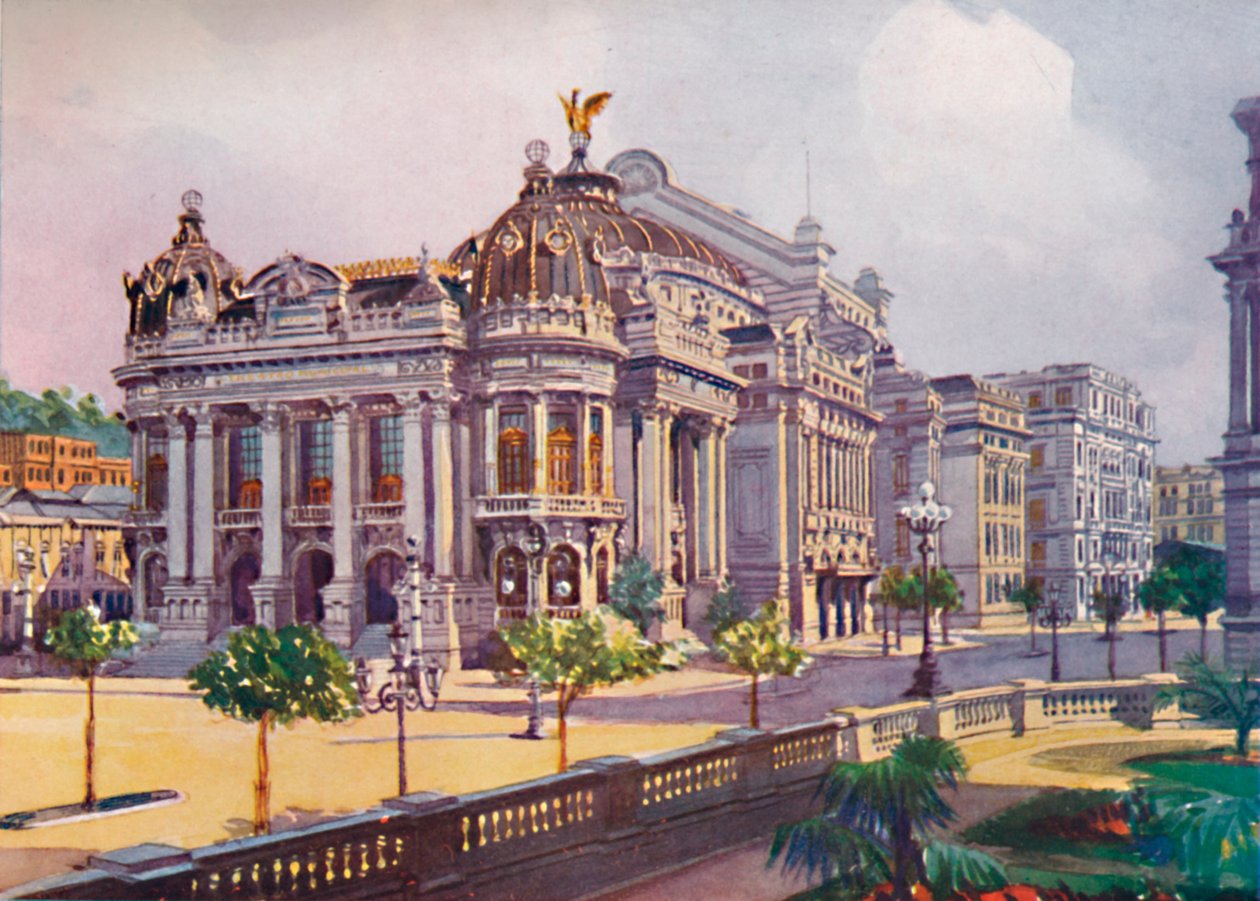 El Teatro Municipal, Avenida Rio Branco, 1914 de Unbekannt