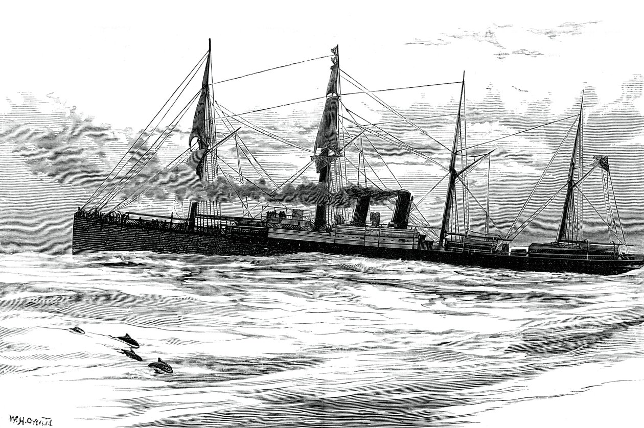 El barco de vapor Orient de la Compañía de Navegación a Vapor del Oriente, c. 1880 de Unbekannt