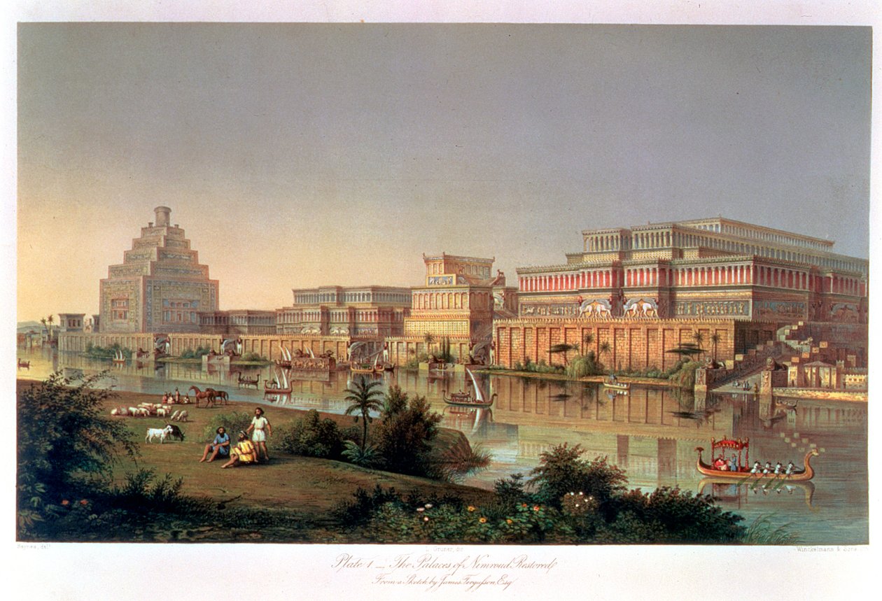 Los palacios de Nimrud restaurados, 1853 de Unbekannt