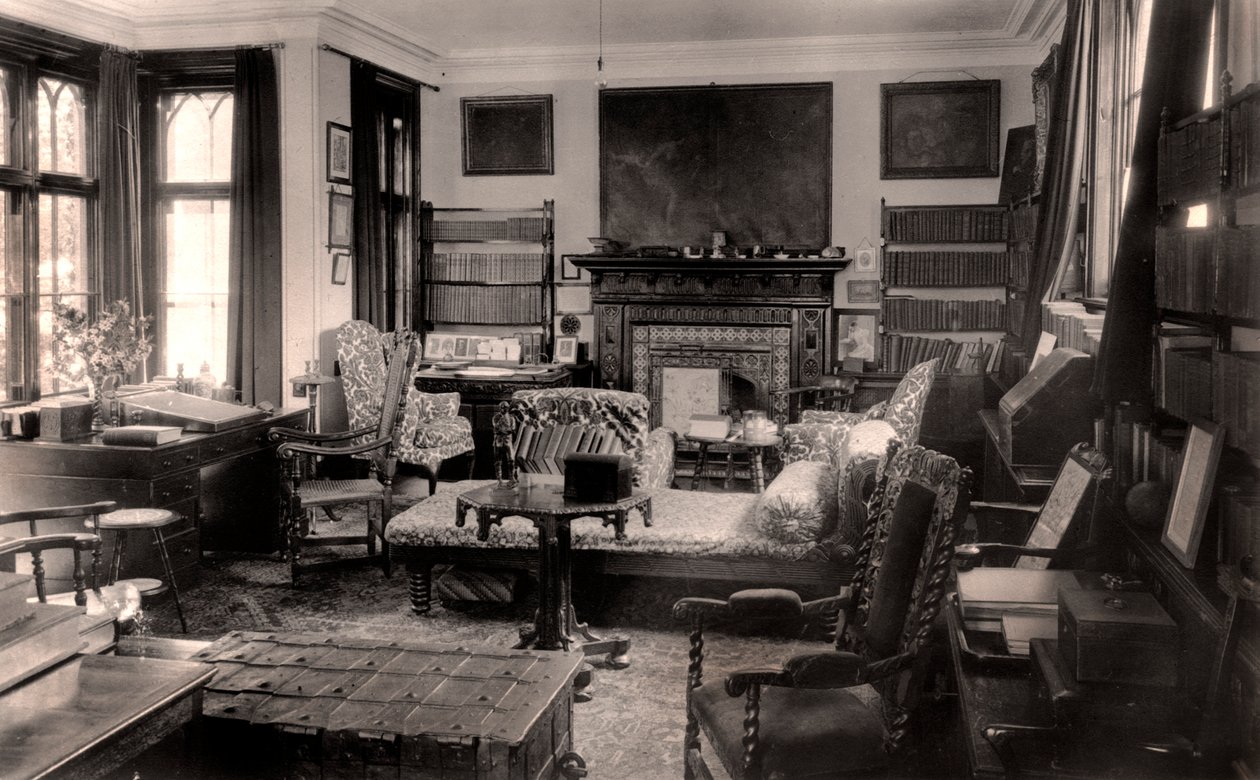El estudio del poeta, Farringford House, siglo XX de Unbekannt