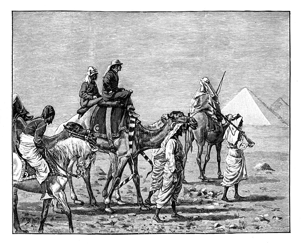 El Príncipe de Gales en las Pirámides, c1861 de Unbekannt
