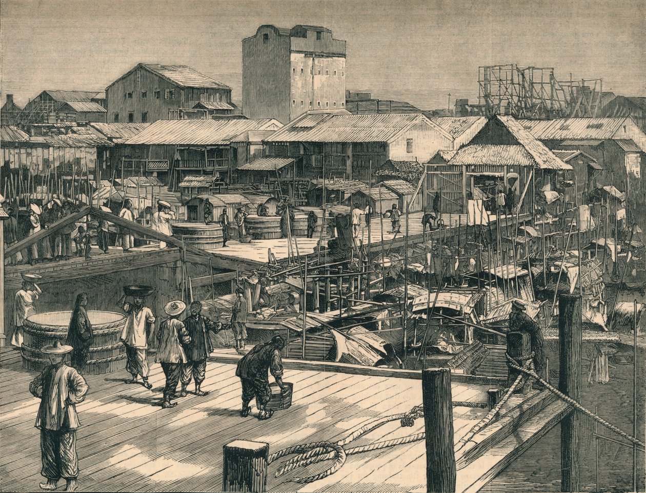 Los recientes disturbios en Cantón, c. 1883 de Unbekannt