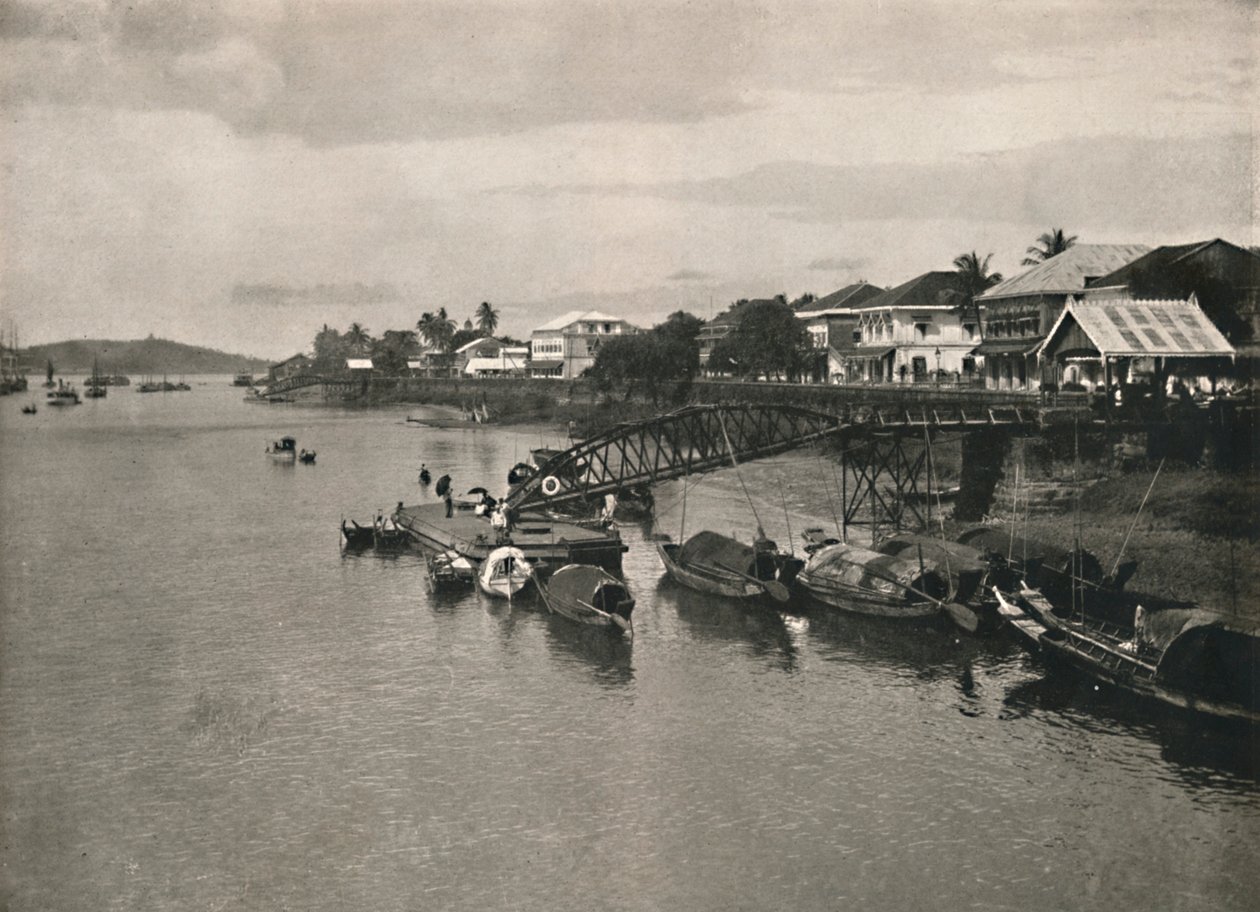 La ribera del río y Strand Road, Moulmein, 1900 de Unbekannt